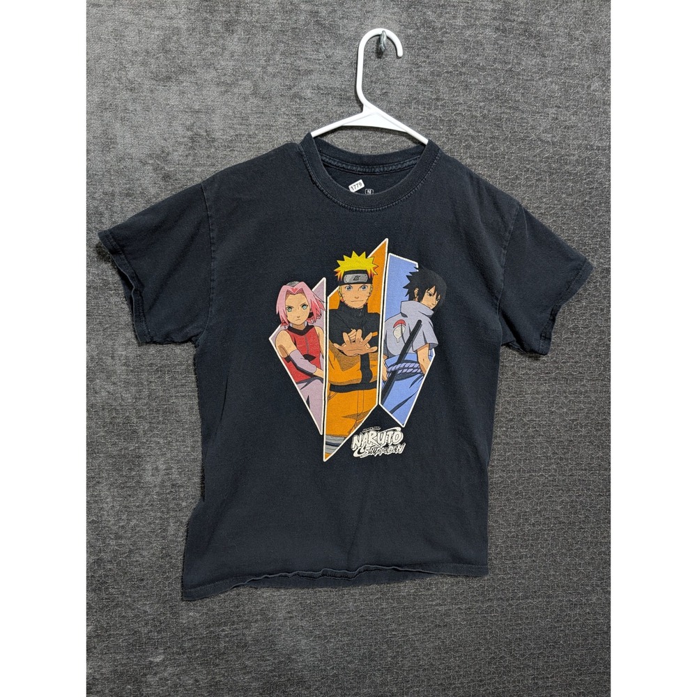 Naruto Shippuden Ripple Junction Team 7 Graphic T-Shirt Black Mens Medium